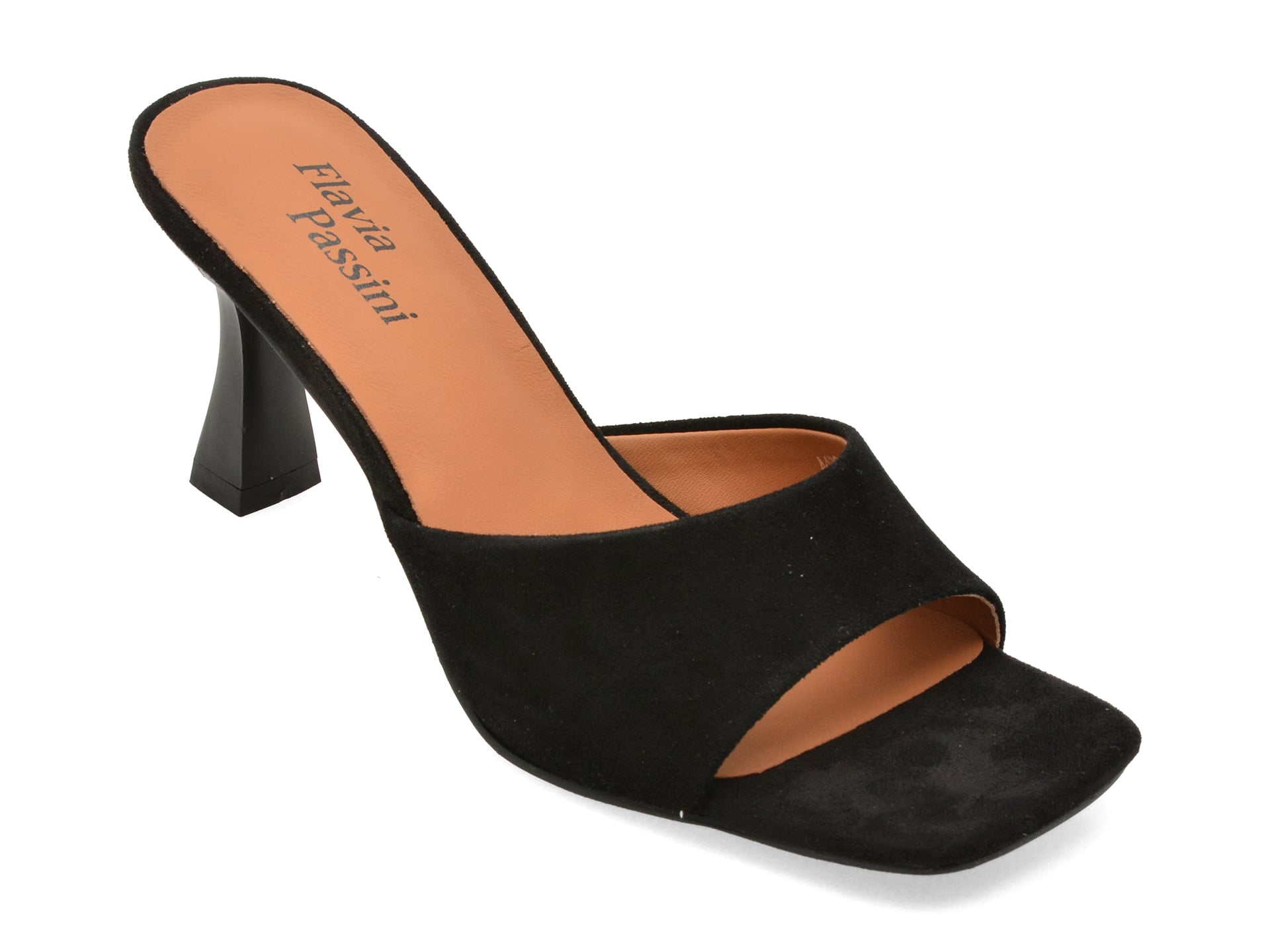 Papuci eleganti FLAVIA PASSINI negri, A492, din piele intoarsa