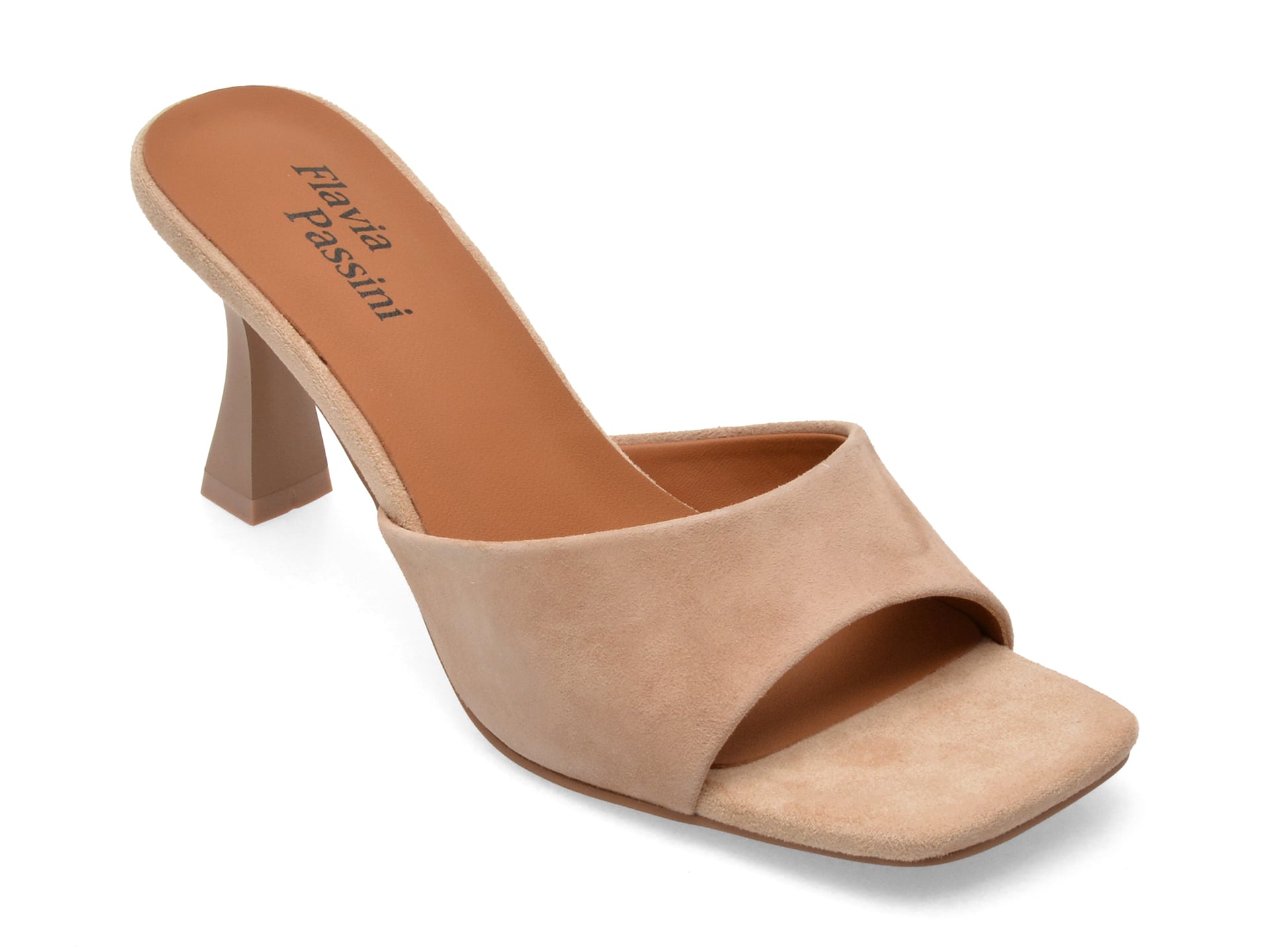 Papuci eleganti FLAVIA PASSINI gri, A492, din piele intoarsa