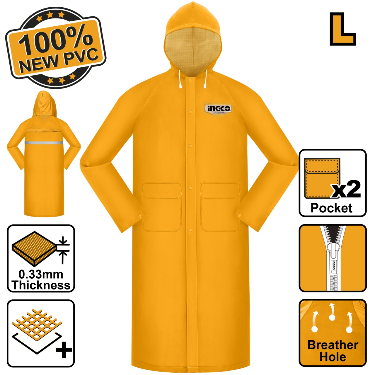 Pelerina Ploaie XXL 120 cm INGCO HRCTL031.XXL