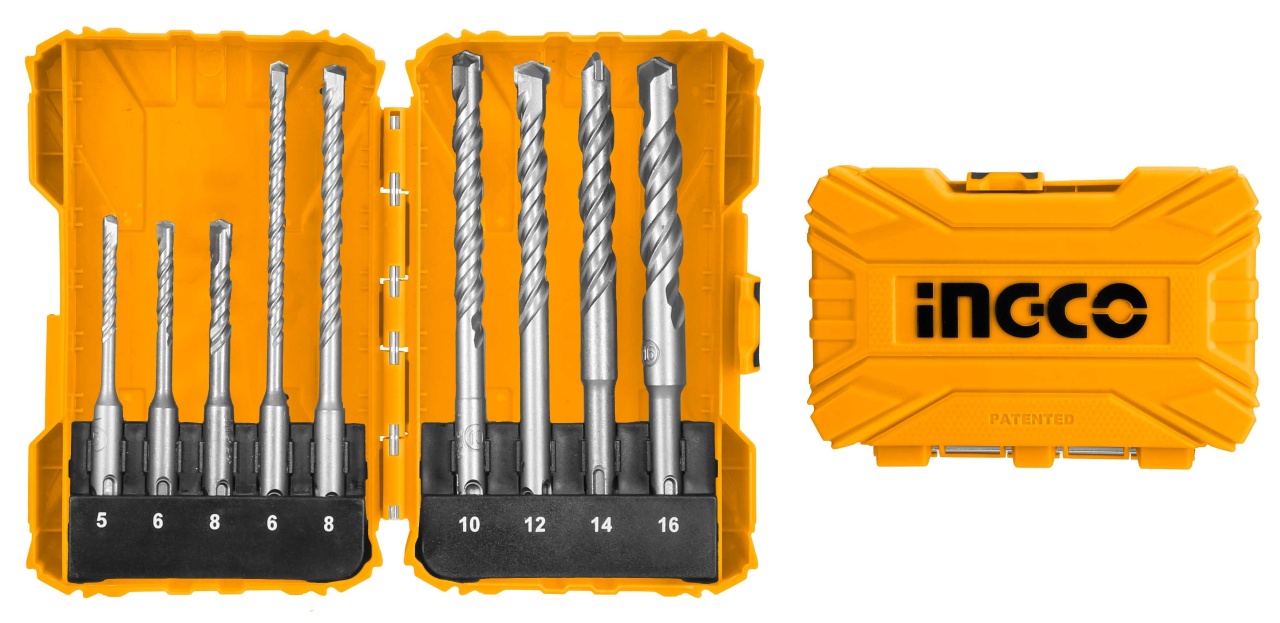 Set Burghie SDS PLUS Beton 9pcs INGCO AKDL30901