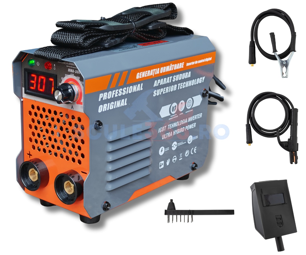 Aparat de sudura invertor URAL MMA 300 Next Generation CMP0744, 300A, 220V, electrozi 1.6-4mm, reglaj 20-300A, IP21S, cablu 300c