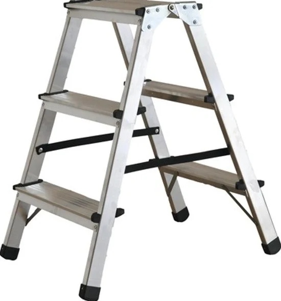Scara aluminiu dubla 3+3 trepte, 58cm, 150kg, ROTOR KMH1203