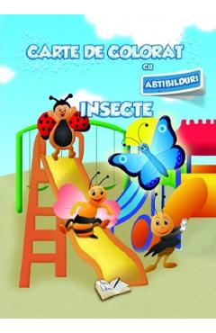 Carte de colorat cu abtibilduri. Insecte