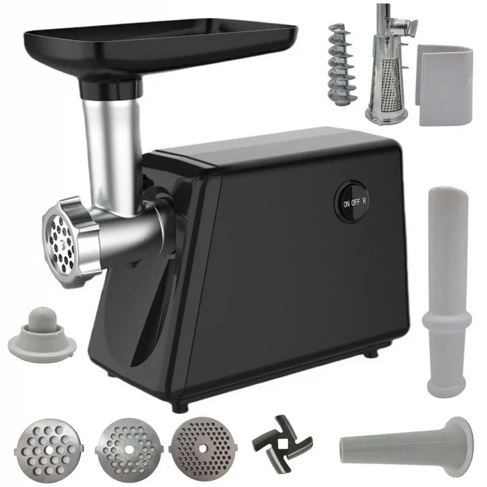 MASINA de tocat carne 3500w electrica PROFESIONALA , 4 IN 1, adaptor rosii, carnati, chiftele NEGRU LUCIOS CAMPION CMP1671