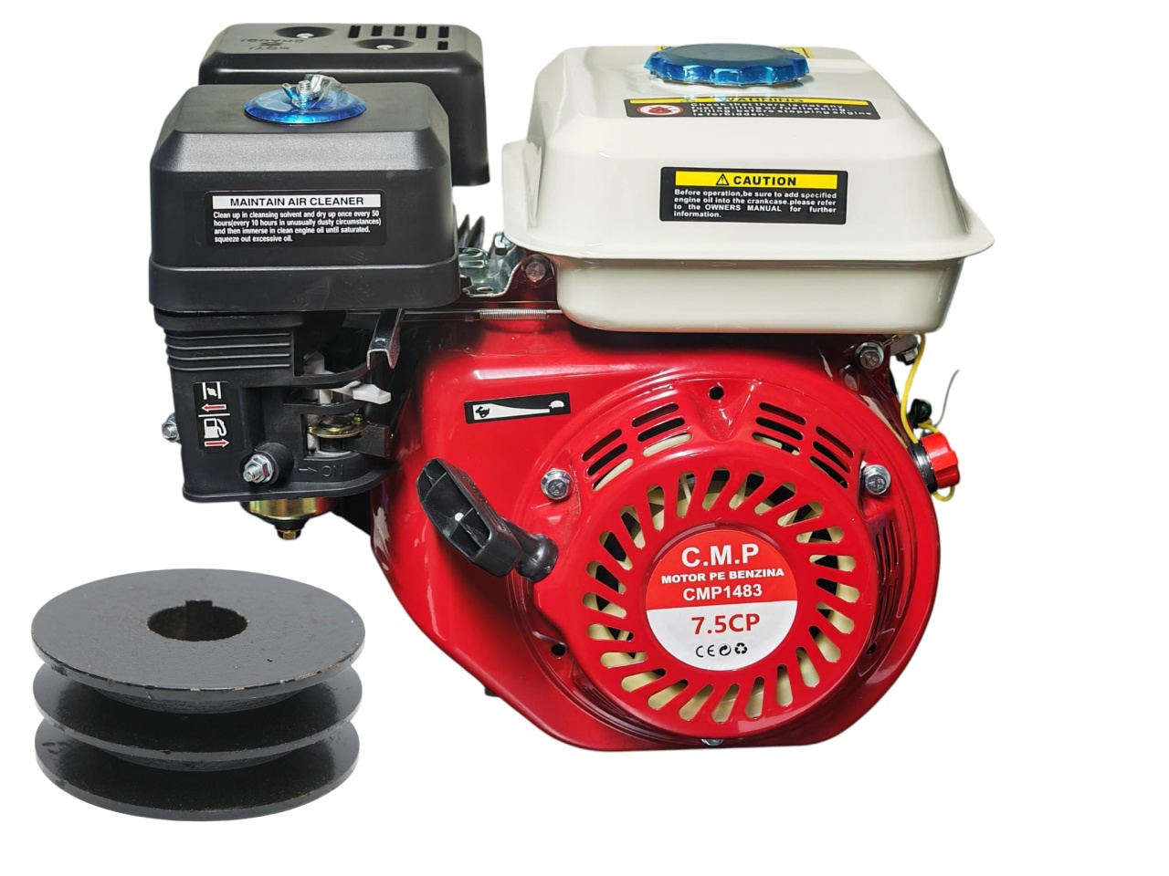 *FULIE CADOU* Motor benzina 7.5cp, 4 timpi, 196cmc, 3600rpm ax 3/4, 15kg, pentru generator, motocultor, motopompa etc Campion CM