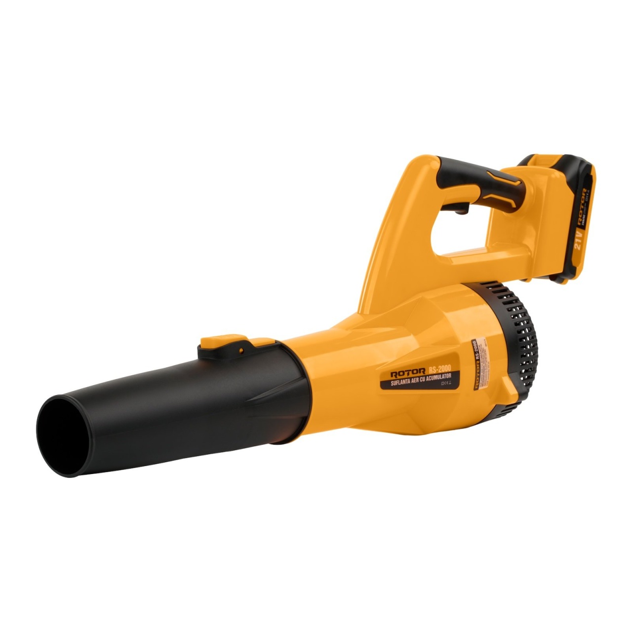 Suflant aer cu 1 acumulator 2AH, 21V si incarcator, 315w, 60cm, 1.5kg. ROTOR RS-2000